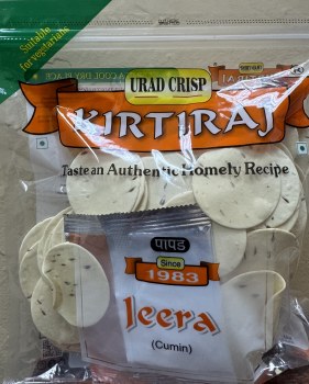 Kirtiraj Jeera (Cumin) Papad 400 G