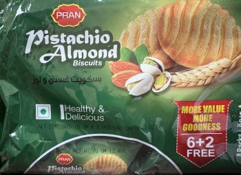 Pran Pistachio & Almond Biscuits 70GX8Pcs 560 G