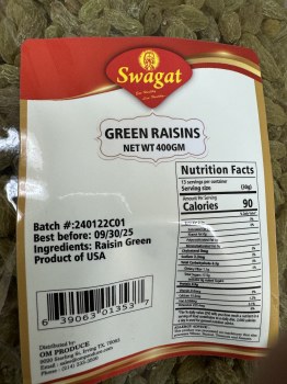 Swagat Green Raisins 400 G