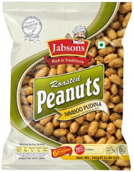 Jabsons Roasted Peanuts (Nimboo Pudina) 140 G