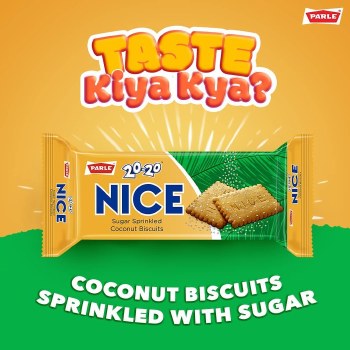 Parle 20-20 NICE Sugar Sprinkled Coconut Cookies 150 G