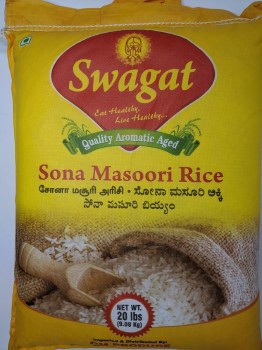 Swagat Sona Masoori Rice 20 Lbs