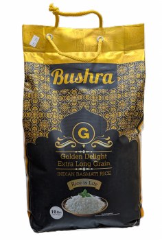 Bushra Golden Delight ExtLong Basmati Rice 10 Lb