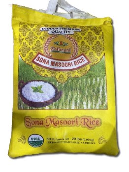 Zafrani SonaMasoori Rice 20 Lbs