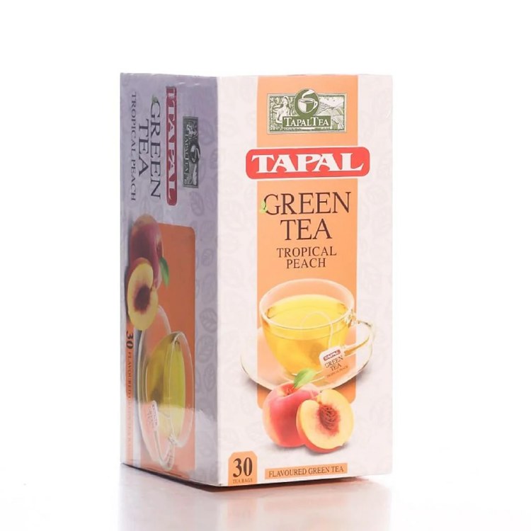 Tapal 30 Flavoured Green Tea Bags Tropical Peach 45 G