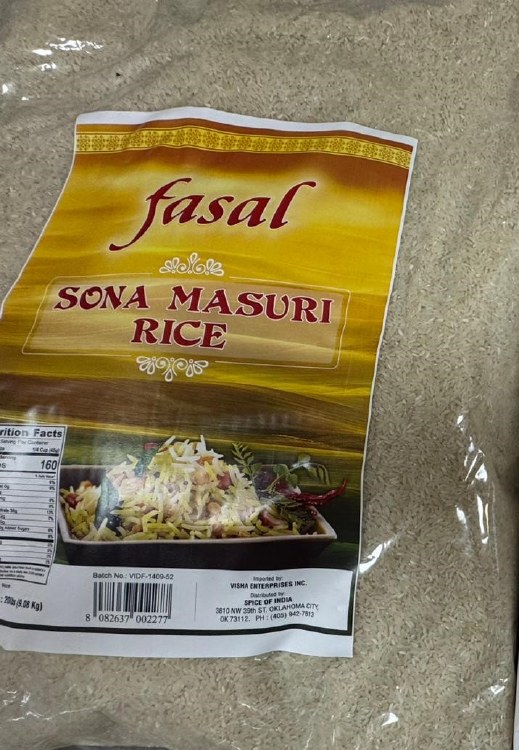 Fasal Sona Masoori Rice 20 Lbs