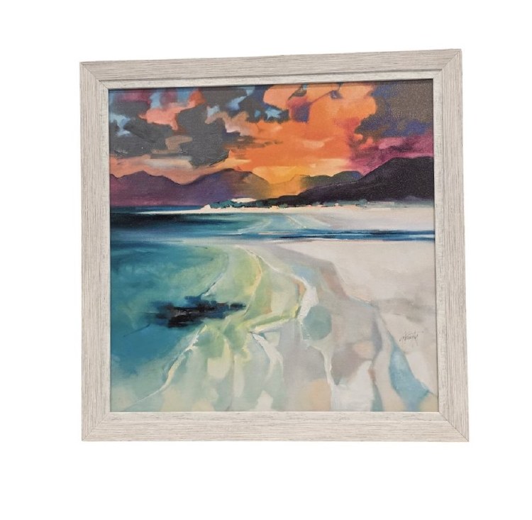 BLUE & ORANGE ABTRACT FRAMED PRINT