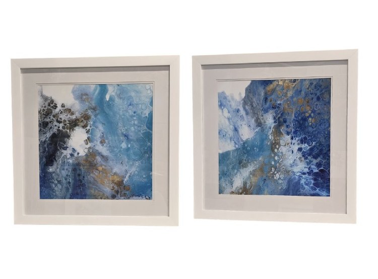 BLUE ABSTRACT FRAMED PRINT