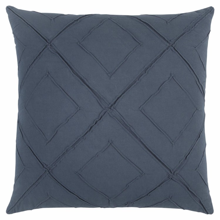 NAVY DIAMOND TUCK CUSHION