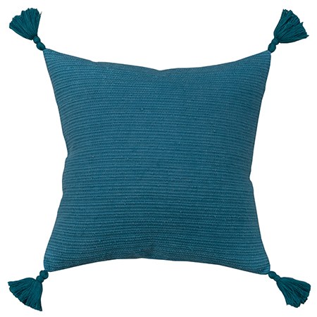 TEAL CUSHION W/TASSEL