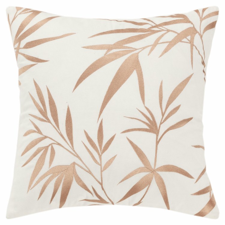 EMBROIDERED GOLD LEAF CUSHION