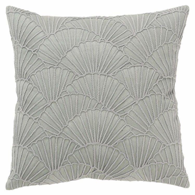 EMBROIDERED SHELL GREY CUSHION