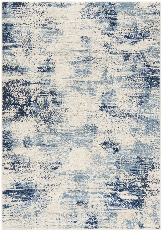 PALACE IVORY & BLUE  AREA RUG-5FR X 7FT