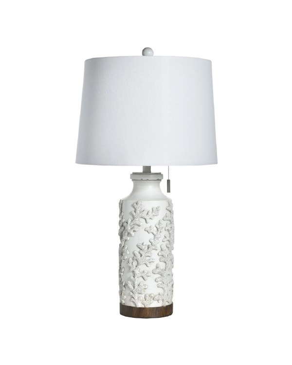 OLD WHITE DISTRESS TABLE LAMP