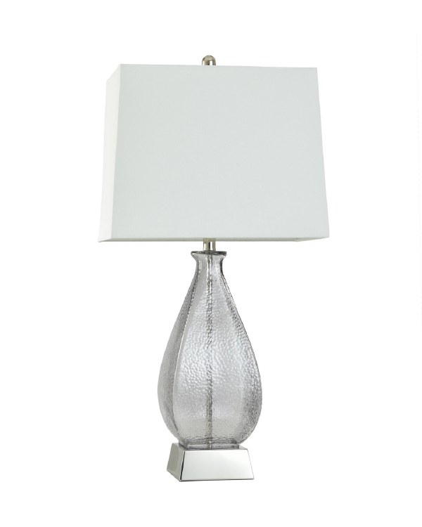 SEEDED SMOKED GREY TABLE LAMP