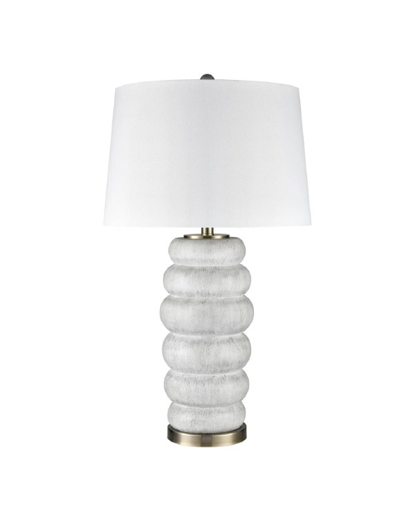 WHITE STACKED TABLE LAMP