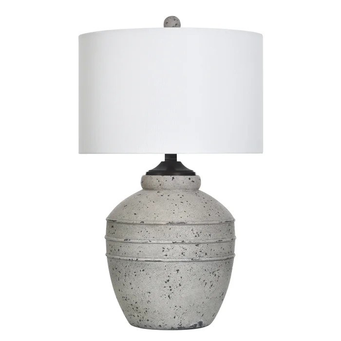 DUSTY GREIGE RESIN TABLE LAMP