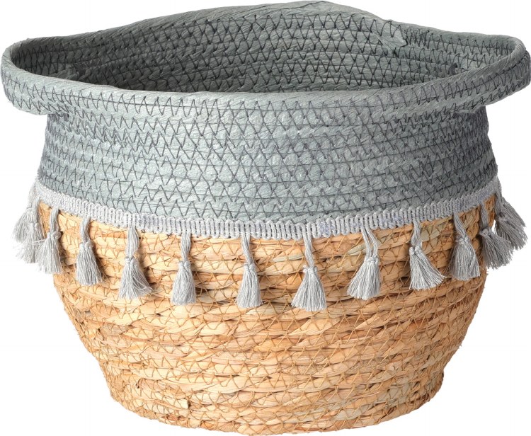 BASKET WITH TASSELS SM