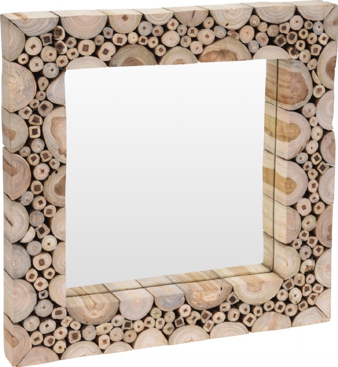 TEAK SQUARE MIRROR