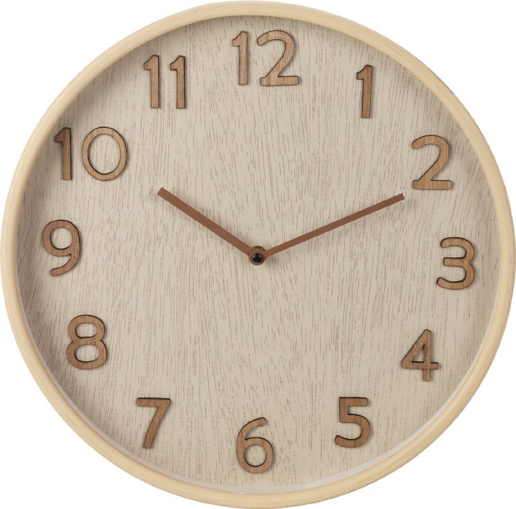 CLOCK W/WOOD FINISH