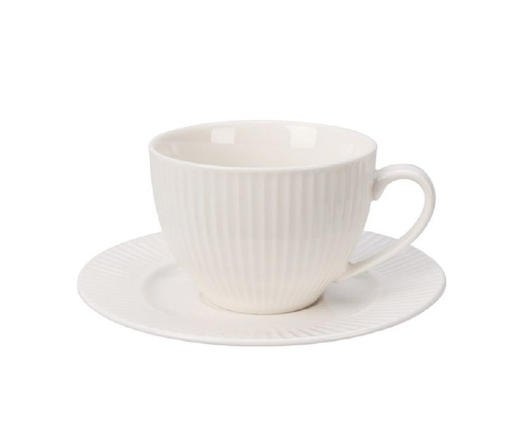 WHITE CHINA CUP & SAUCER