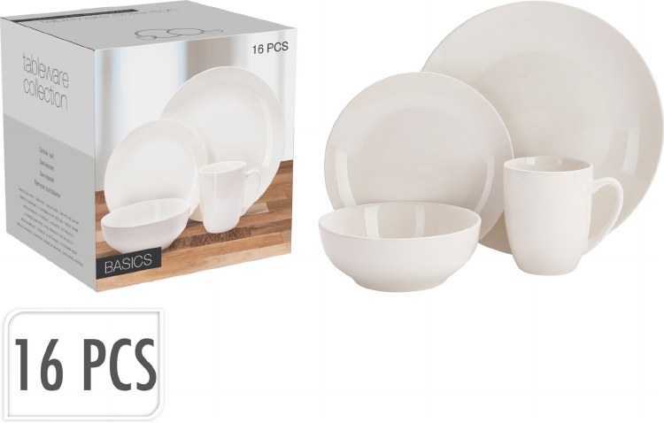 WHITE DINNERWARE-SET OF 16