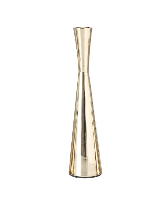 GOLD CONE CANDLE HOLDER-LG