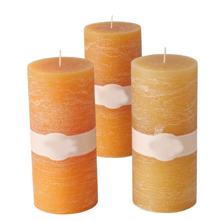 BASIC PILLAR CANDLE - YELLOW