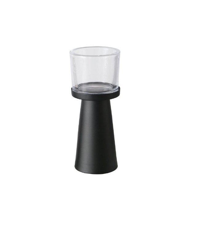PIUS CANDLE HOLDER BLACK-SMALL