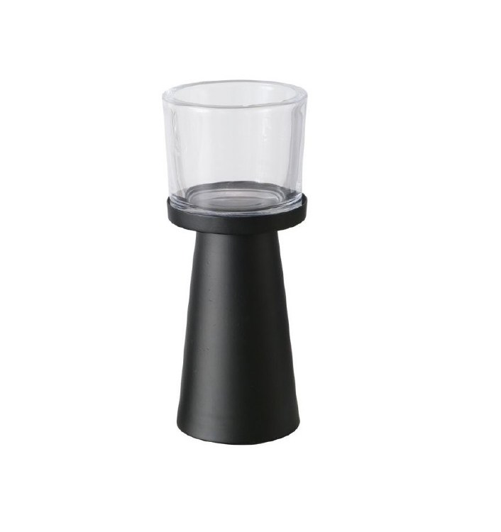 PIUS CANDLE HOLDER BLACK- LARGE