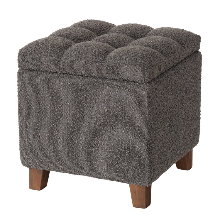 PALUR GREY STORAGE OTTOMAN
