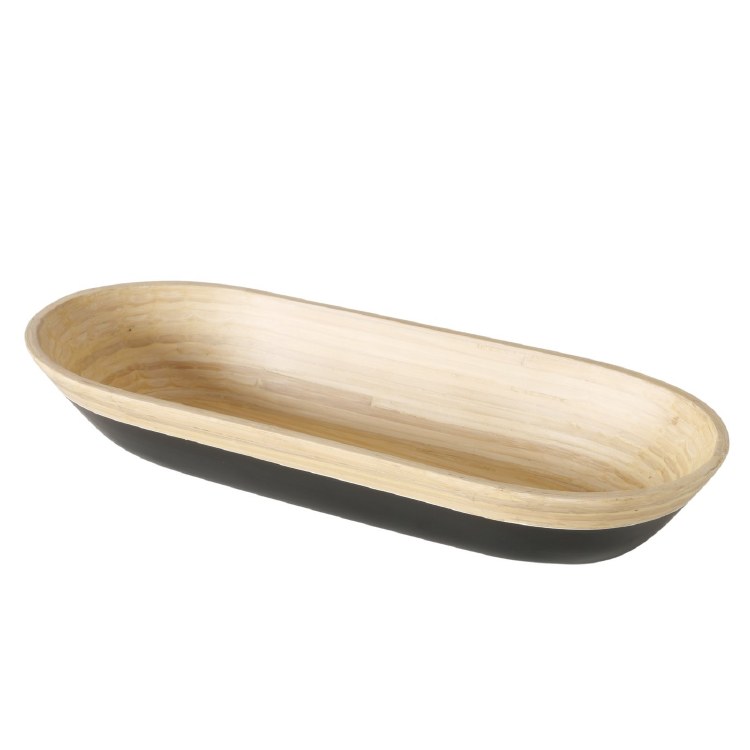 BAMBOO BLACK OVAL BOWL