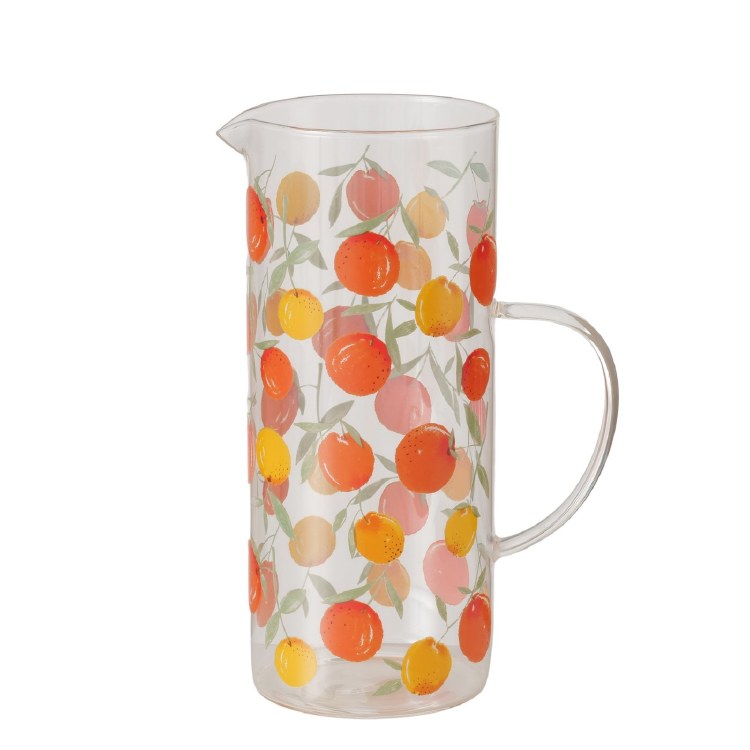 "FRUITS" GLASS PITCHER