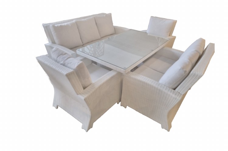 OUTDOOR SOFA 5 PIECE SET-WHITE