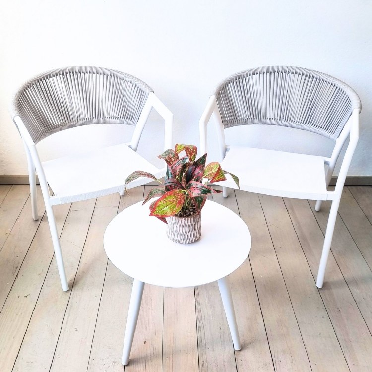 OUTDOOR WHITE PATIO SET- 3 PIECE