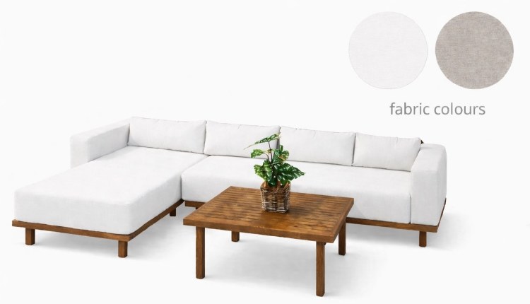 OUTDOOR SOFA W/CHAISE- 3 PIECE