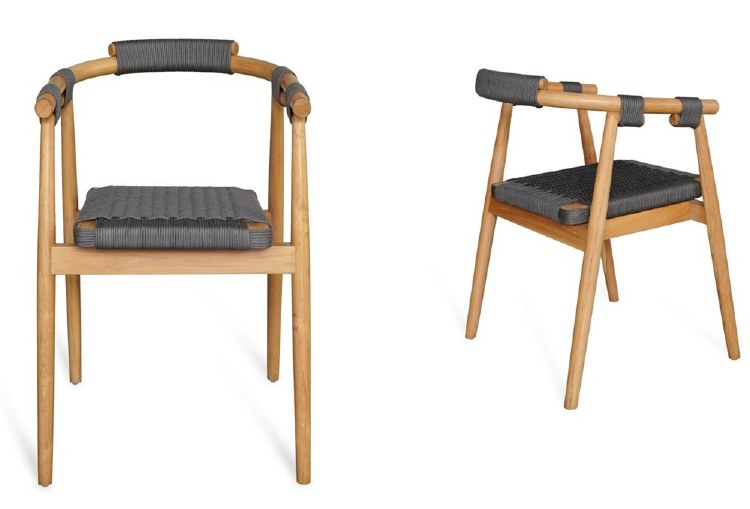 MILAN ARMCHAIR W/GRAY ROPE