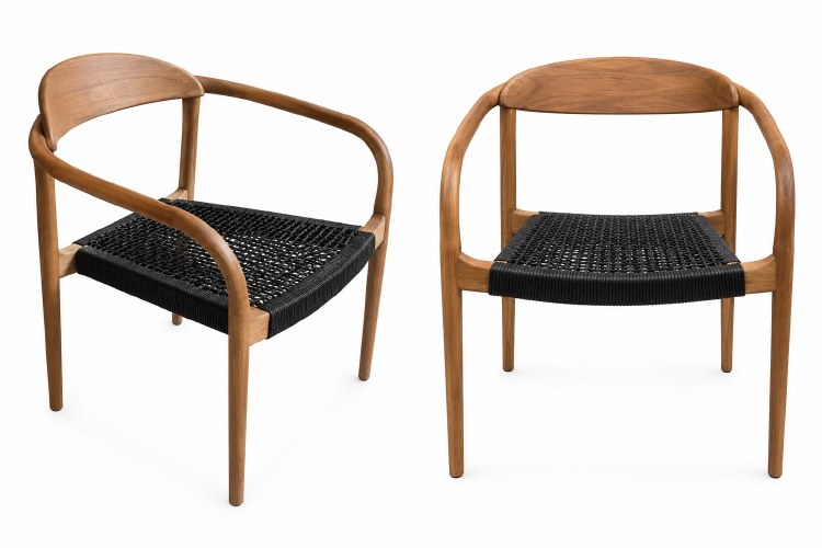 OSLO TEAK ARMCHAIR-BLACK