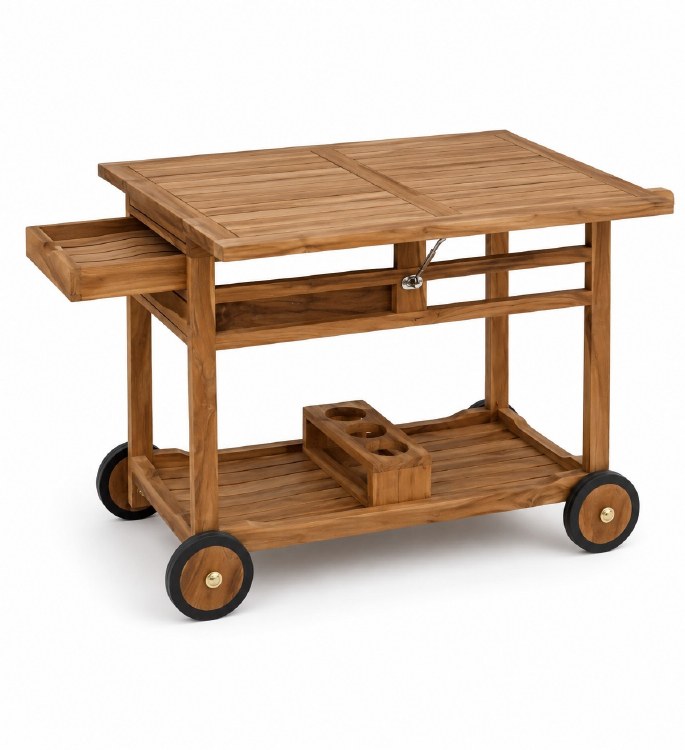 TROUI TEAK TROLLEY