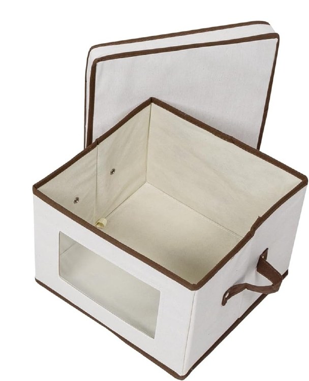 SQUARE STORAGE BOX W/LID-NATURAL
