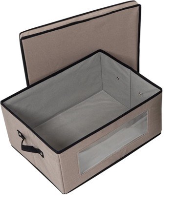 RECTANGLE STORAGE BOX W/LID-GREY