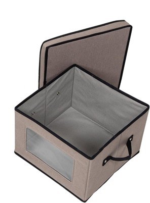 SQUARE STORAGE BOX W/LID-GREY