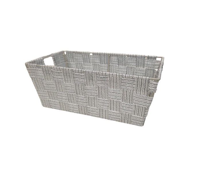 GREY WOVEN STORAGE BASKET-SMALL