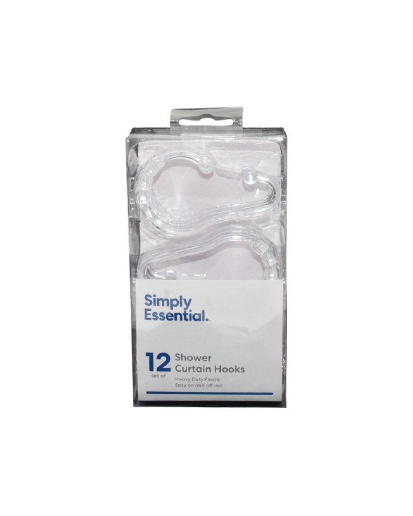 CLEAR SHOWER CURTAIN HOOKS