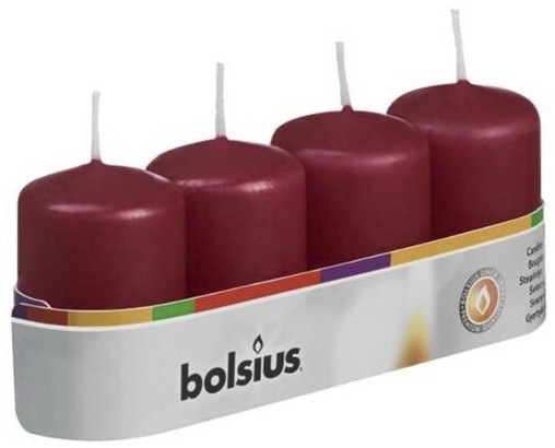 RED PILLAR CANDLE-SET OF 4