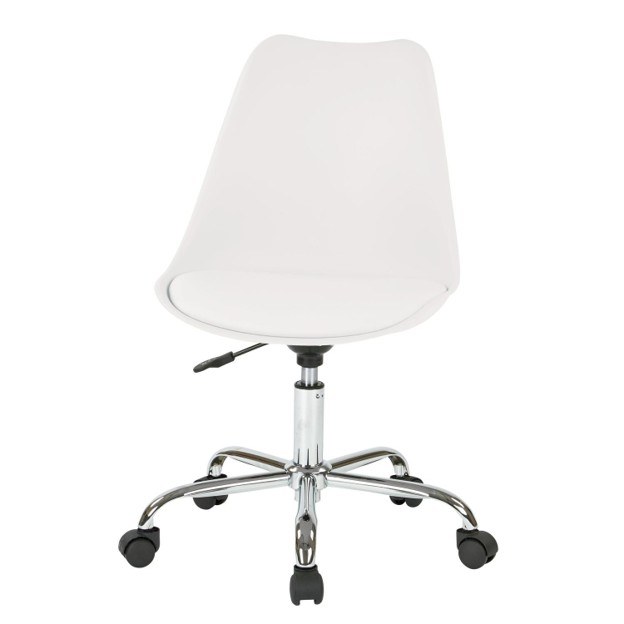 CHROME & WHITE DESK CHAIR