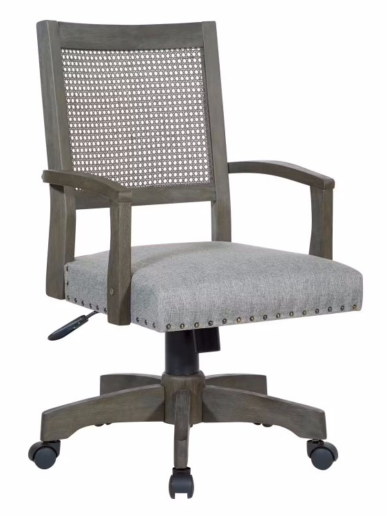OFFICE CHAIR W/CANE BACK-GREY