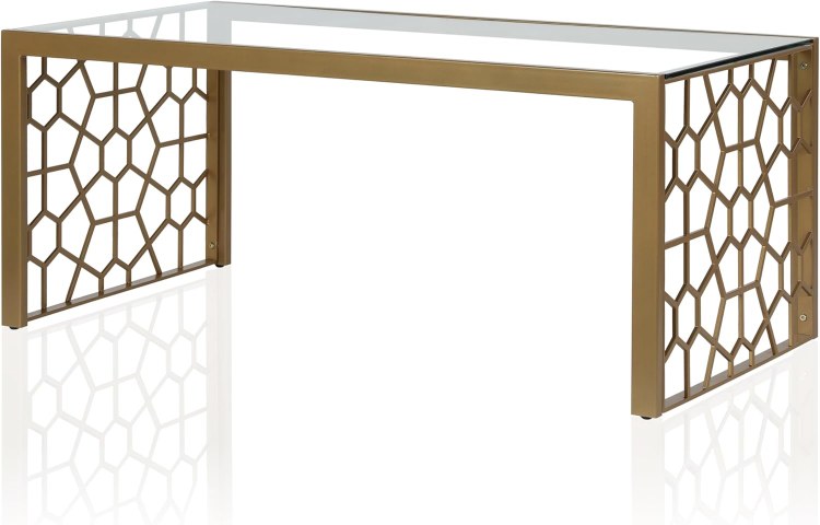 GOLD & GLASS COFFEE TABLE