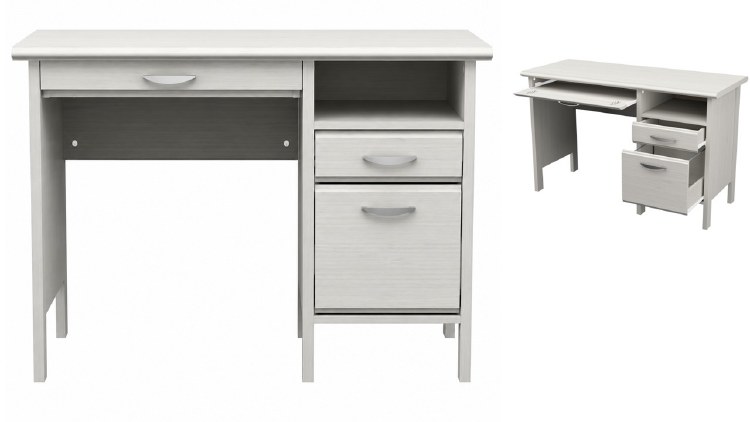COMPUTER DESK-WHITE WASHED/OAK