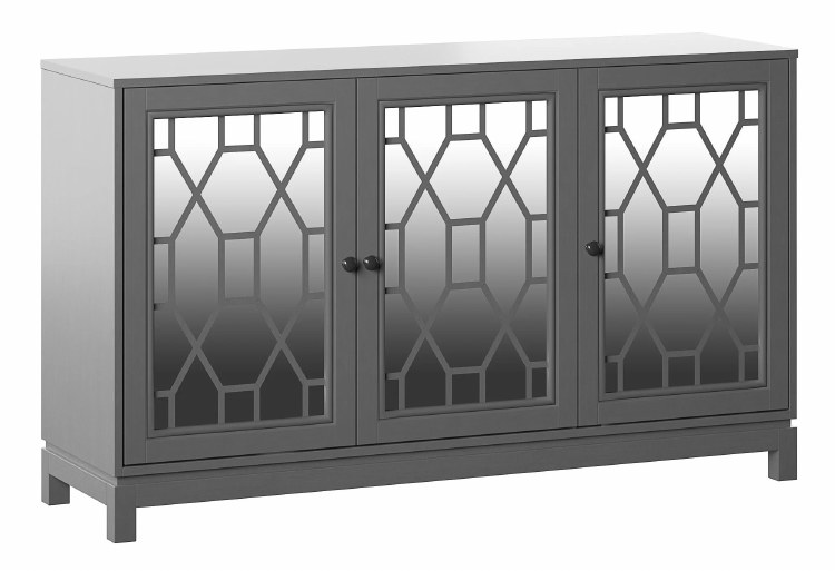 GREY SIDEBOARD W/MIRRORED 3 DOORS